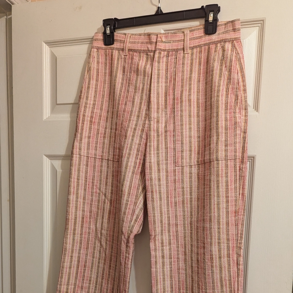 Masscob pink cotton stripe pants, size 38, EUC